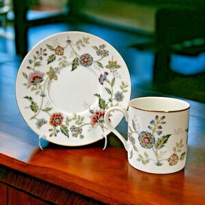 Andrea by Sadek BUCKINGHAM Demitasse Coffee Cup & Saucer Set Floral Flowers